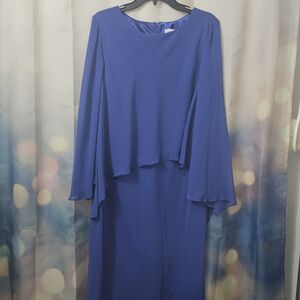 Nwot Coldwater Creek Royal Blue Long Sleeve Dress